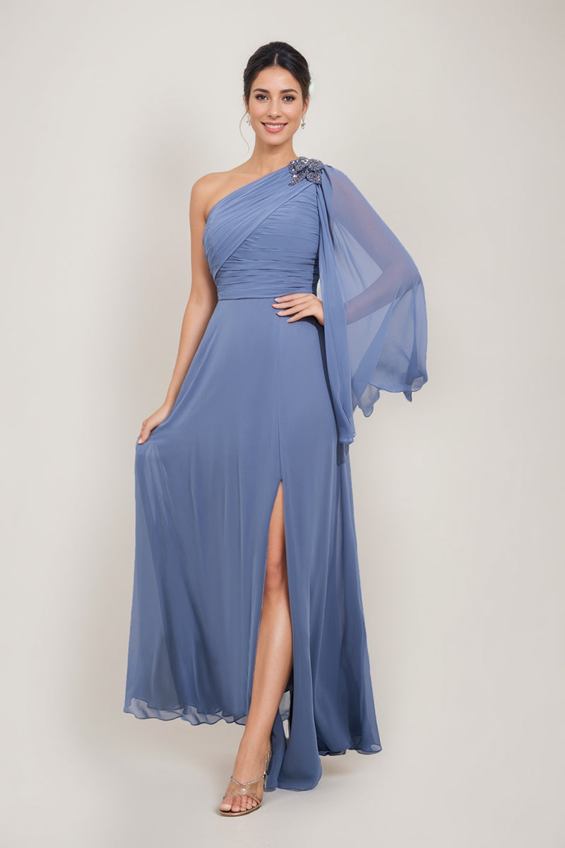 A-Line/Princess One-Shoulder Mother Of The Bride & Groom Dresses With Appliques & Side Slit BabaMila