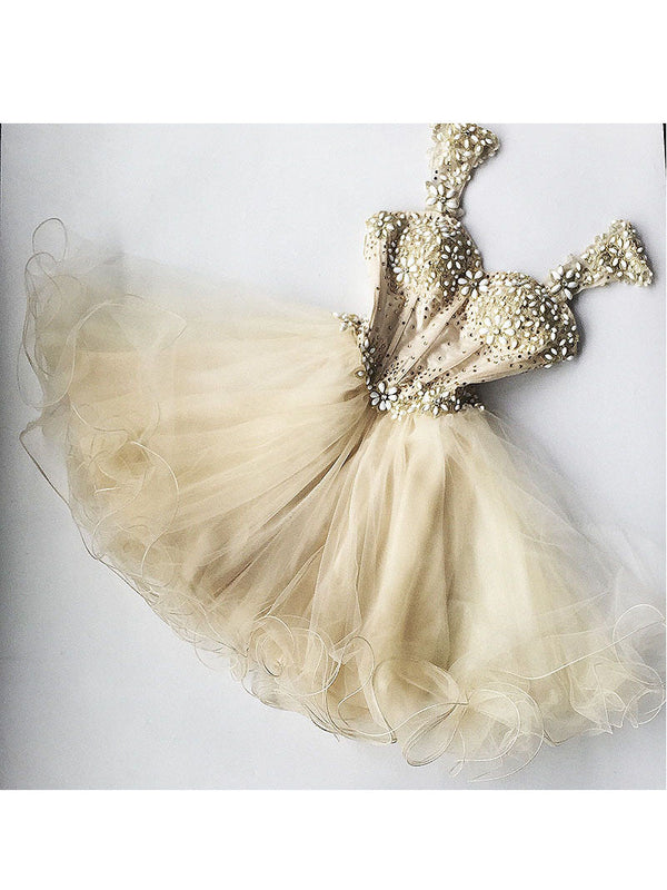 Homecoming Dress Straps Rhinestone Short Prom Dress Party Dress Homecoming Dress BabaMila