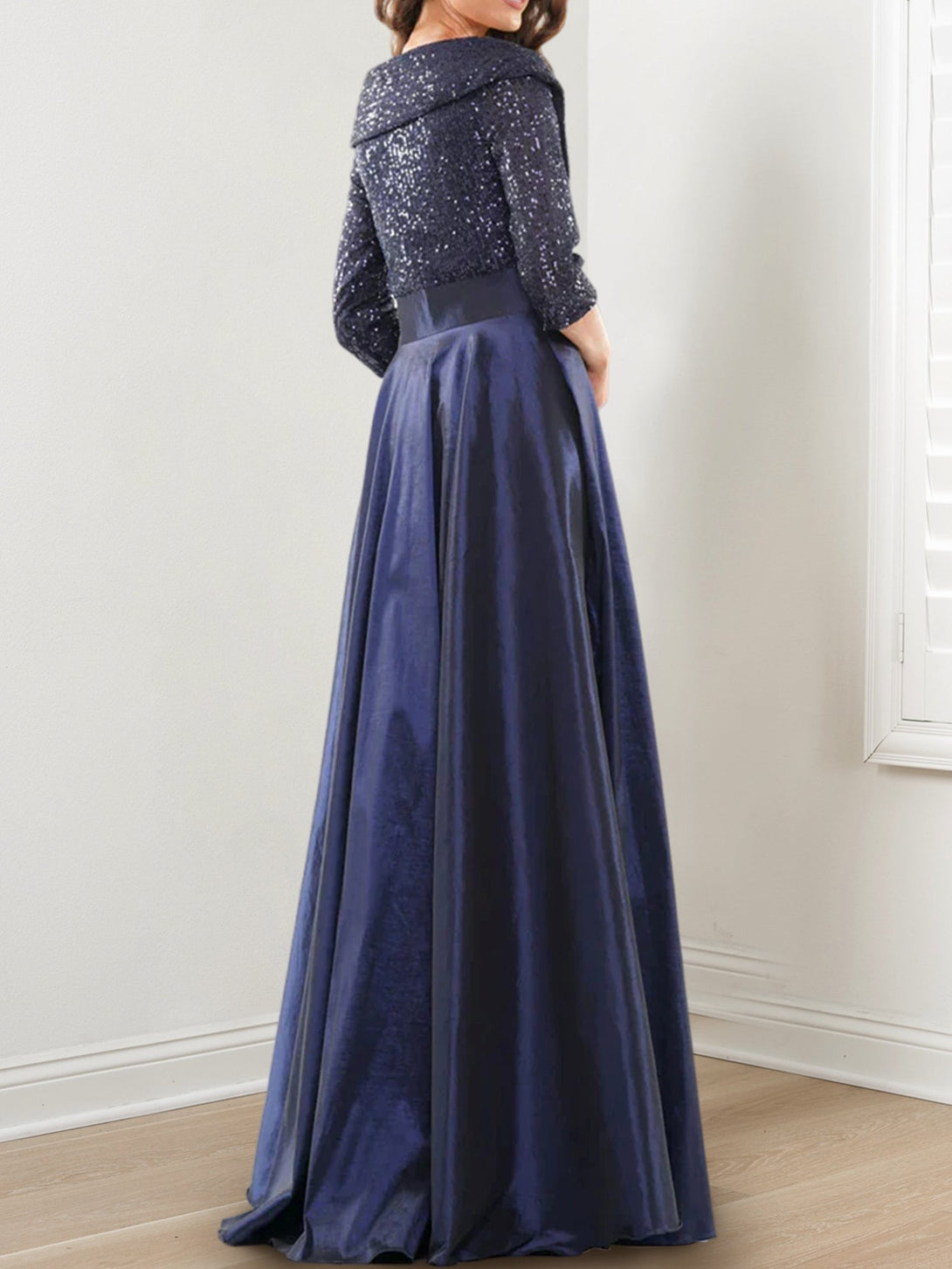 A-Line/Princess V-Neck Floor-Length Mother Of The Bride Dresses BabaMila