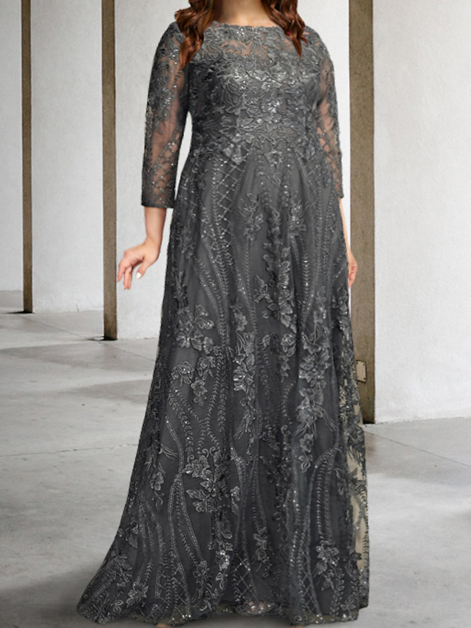 A-Line/Princess Long Sleeves Mother Of The Bride Dresses With Applique BabaMila