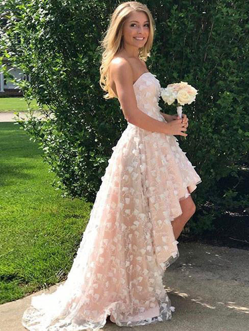 Homecoming Dress Champagne Hand Made Flower Short Prom Dress Party Dress Homecoming Dress BabaMila