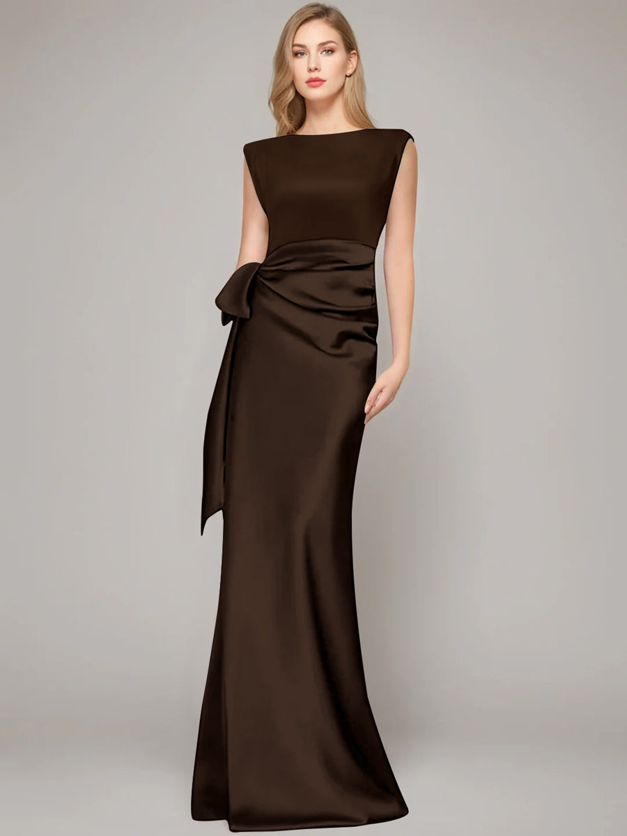 A-Line/Princess One-Shoulder Sleeveless Floor-Length Mother Of The Bride Dresses With Split Side BabaMila