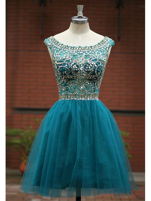 Homecoming Dress Tulle Dark Green Short Prom Dress Party Dress Homecoming Dress BabaMila