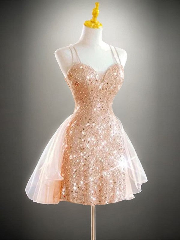 A-line Straps Short/Mini Dress Homecoming Dress Tulle Corset Dress BabaMila