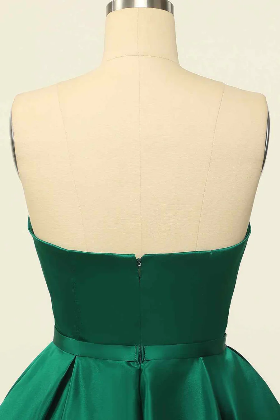 A-line Strapless Satin Mini Homecoming Dress With Beaded BabaMila