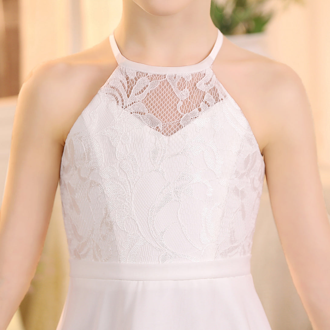 First Communion A Line Chiffon Floor-Length Dusty Sage Junior Bridesmaid Dress Gidiondress