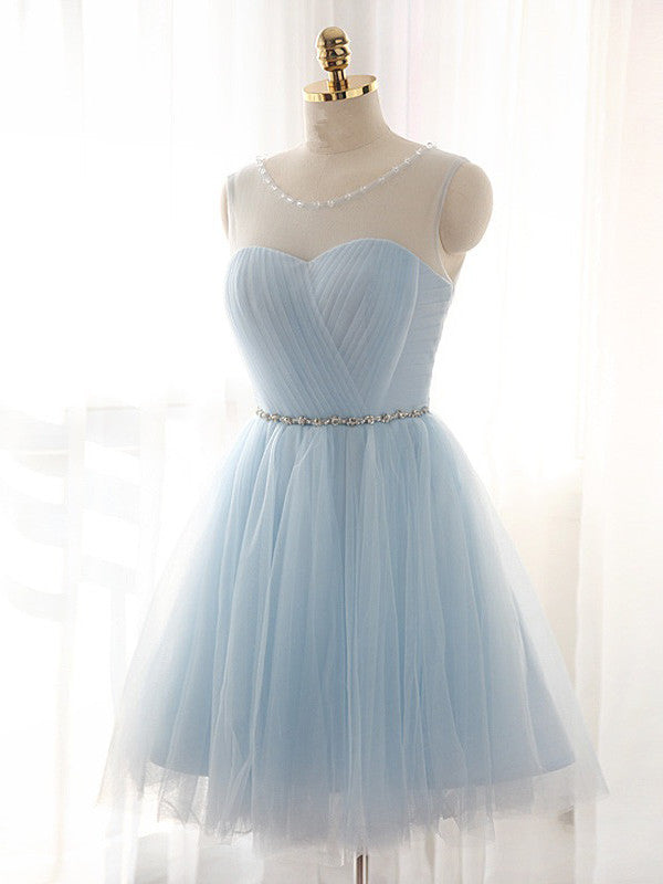 Homecoming Dress Lace-up Light Sky Blue Short Prom Dress Party Dress Homecoming Dress BabaMila
