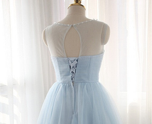 Homecoming Dress Lace-up Light Sky Blue Short Prom Dress Party Dress Homecoming Dress BabaMila