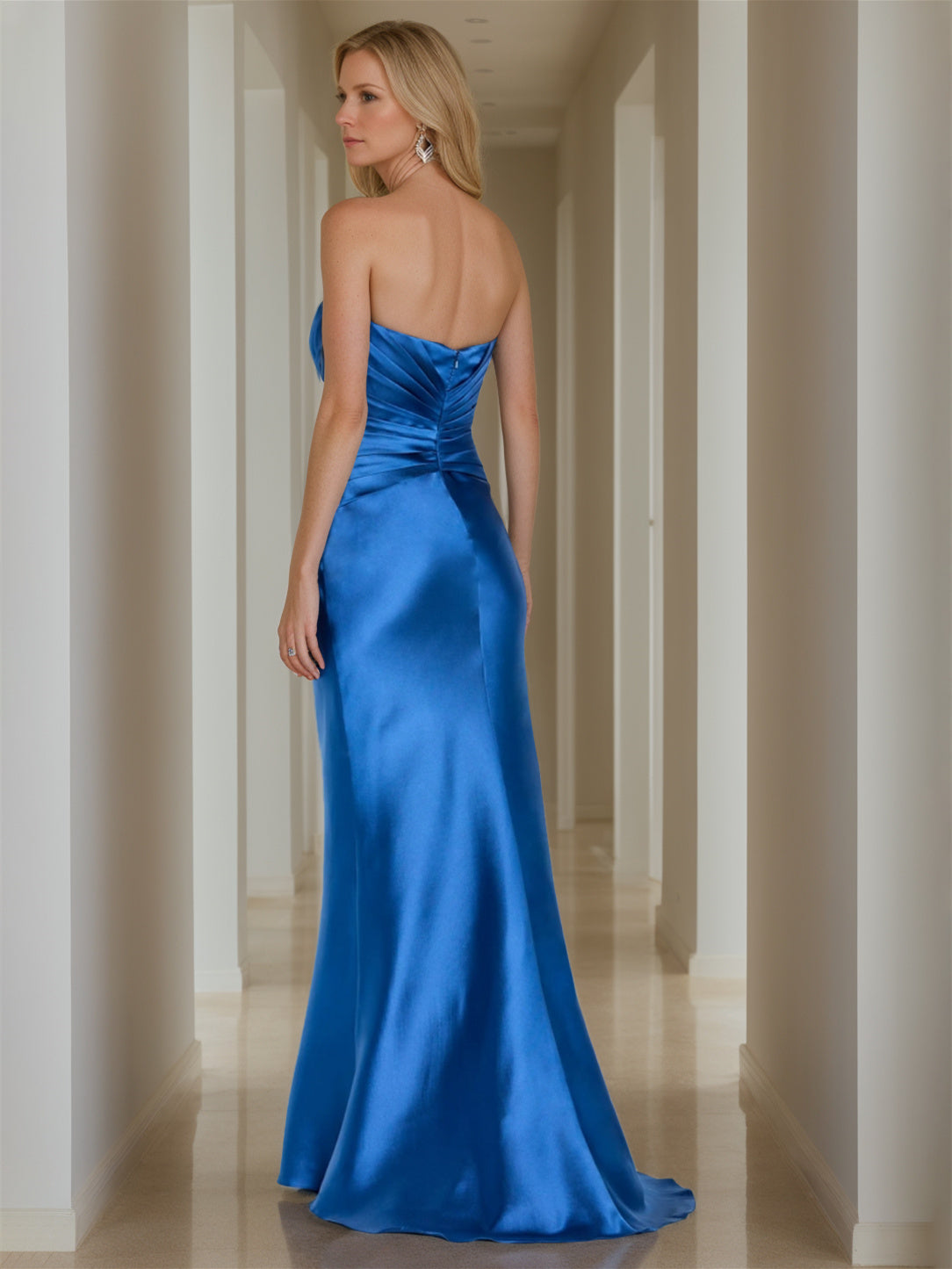 Mermaid/Trumpet Strapless Sleeveless Floor-Length Mother Of The Bride Dresses With Pure Color BabaMila