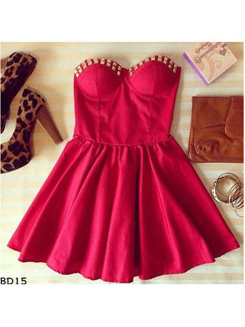 Homecoming Dress Sexy Strapless Elastic Woven Satin Short Prom Dress Party Dress Homecoming Dress BabaMila