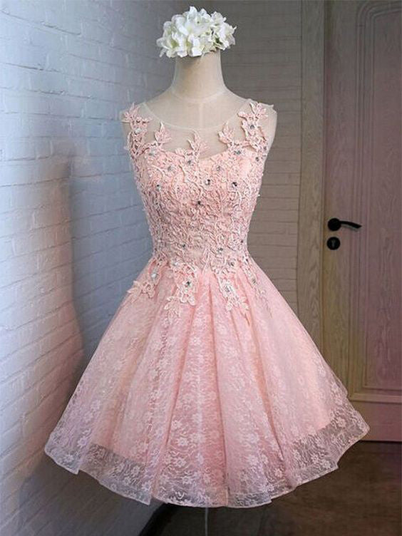 Homecoming Dress Sexy A-line Flower Short Prom Dress Party Dress Homecoming Dress BabaMila