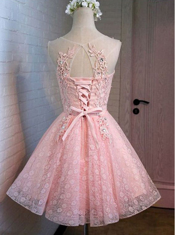 Homecoming Dress Sexy A-line Flower Short Prom Dress Party Dress Homecoming Dress BabaMila
