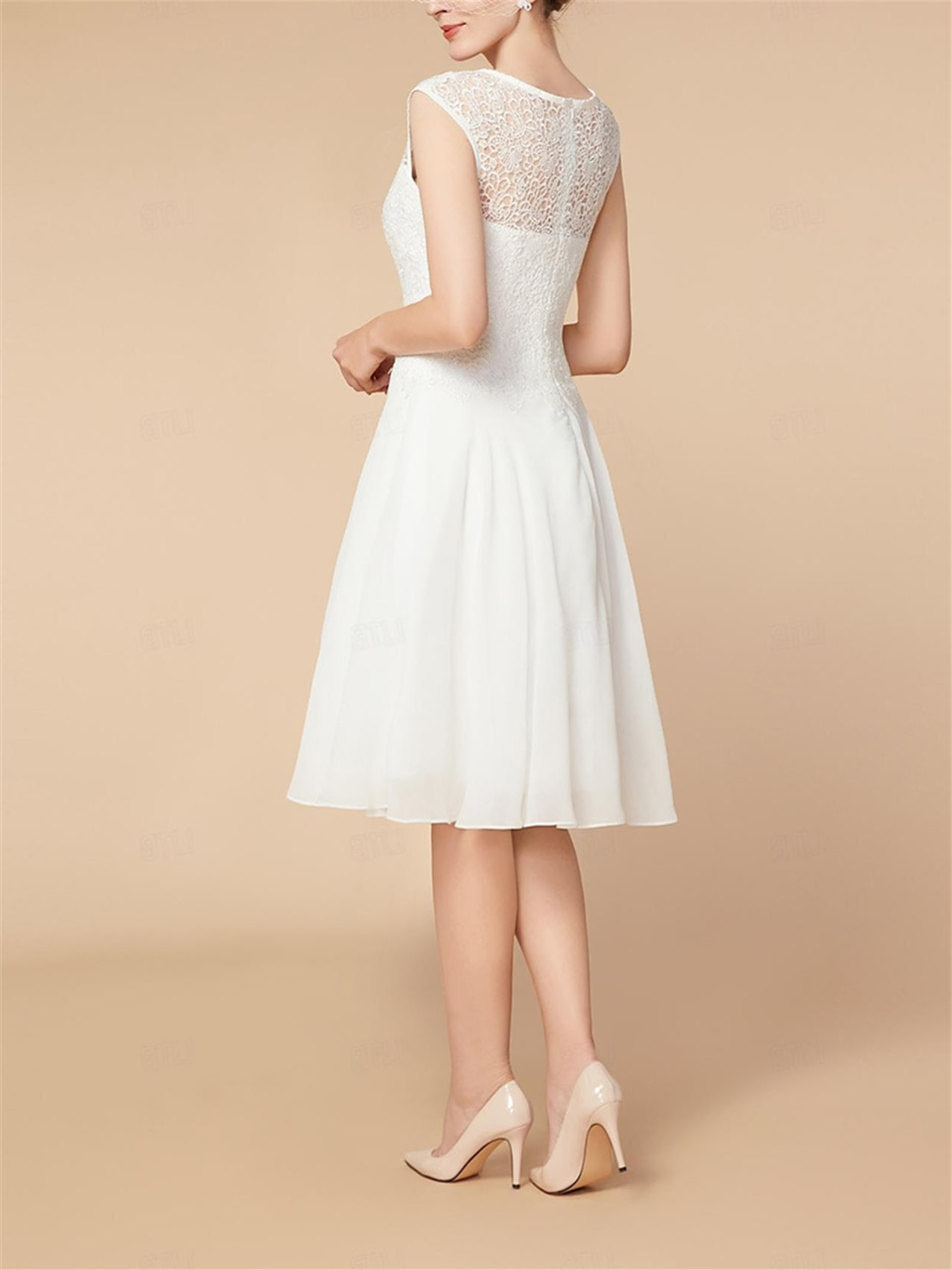 A-Line/Princess 3/4 Length Sleeve Knee Length Mother Of The Bride Dresses With Wraps BabaMila