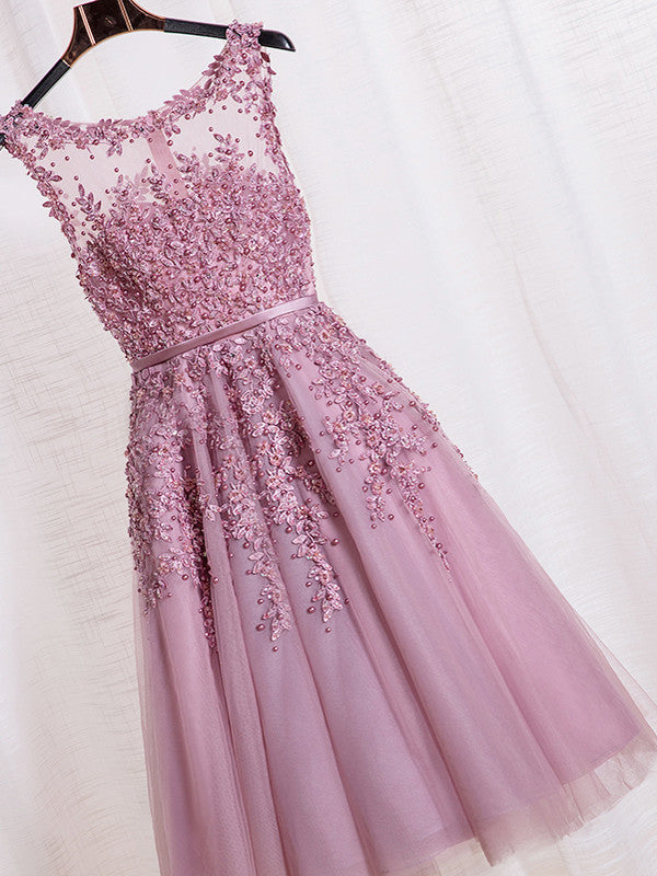 Homecoming Dress Sexy A-line Flower Short Prom Dress Party Dress Homecoming Dress BabaMila