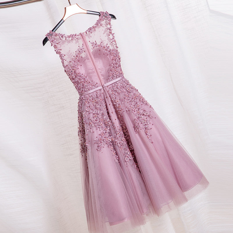 Homecoming Dress Sexy A-line Flower Short Prom Dress Party Dress Homecoming Dress BabaMila