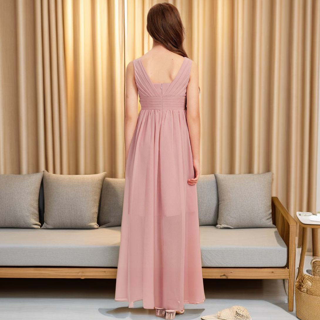 Floor-Length Chiffon Junior Bridesmaid Dress/Girls Dresses Girls Gidiondress