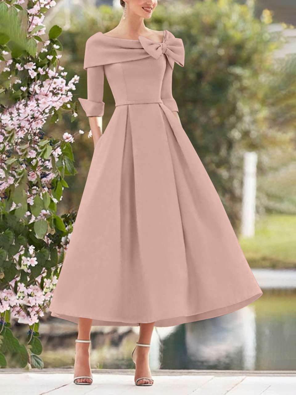 A-Line/Princess One-Shoulder Sleeveless Floor-Length Mother Of The Bride Dresses With Split Side BabaMila