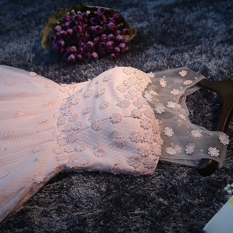 Homecoming Dress Sexy A-line Flower Short Prom Dress Party Dress Homecoming Dress BabaMila