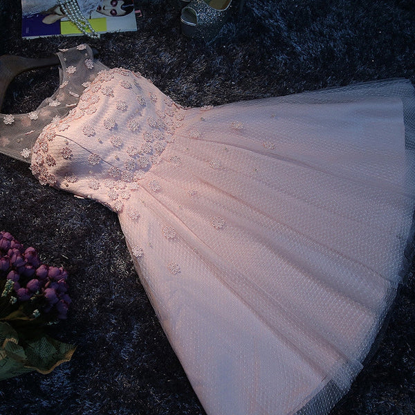 Homecoming Dress Sexy A-line Flower Short Prom Dress Party Dress Homecoming Dress BabaMila
