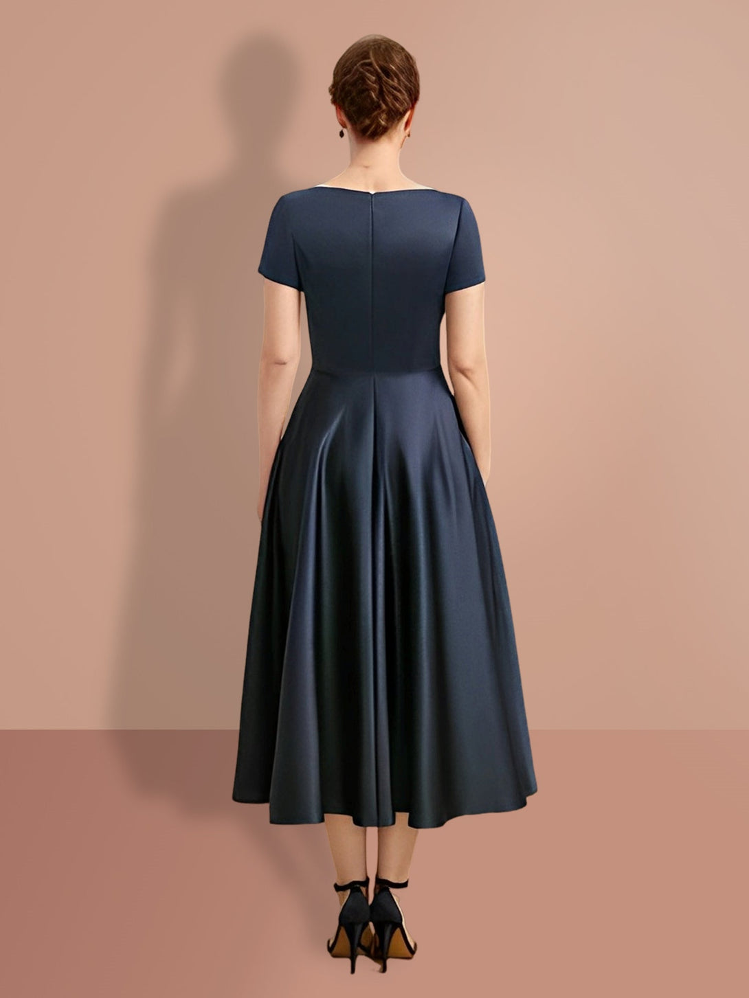 A-Line/Princess Short Sleeves V Neck Mother Of The Bride Dresses BabaMila