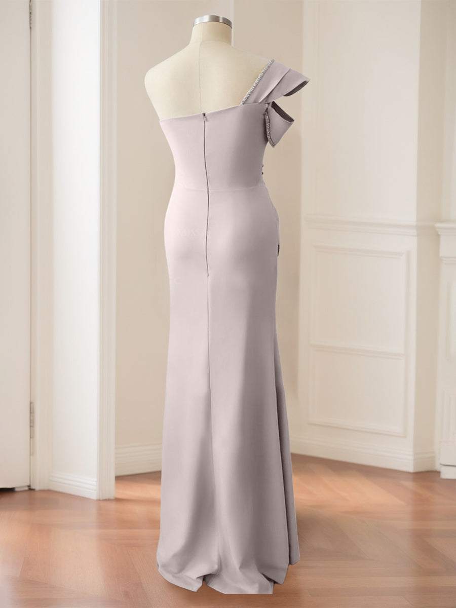 Mermaid/Trumpet One-Shoulder Floor-Length Mother Of The Bride Dresses With Split Side BabaMila