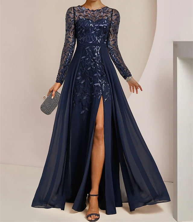 A-Line/Princess One-Shoulder Sleeveless Floor-Length Mother Of The Bride Dresses With Split Side BabaMila