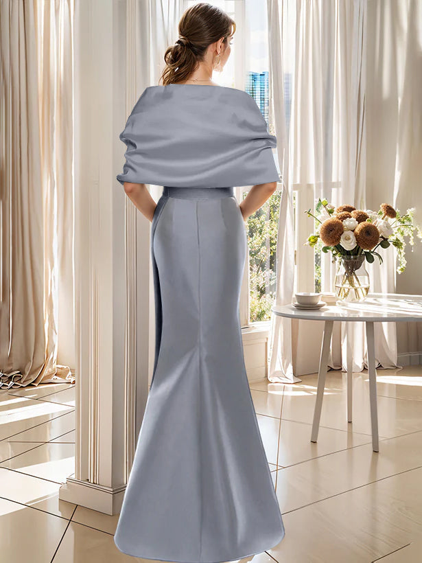 Trumpet 2 Pieces Floor-Length Plus Size Mother Of The Bride & Groom Dresses With Wrap BabaMila