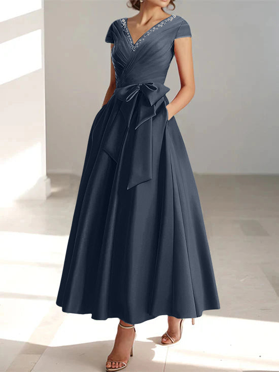A-Line/Princess One-Shoulder Sleeveless Floor-Length Mother Of The Bride Dresses With Split Side BabaMila