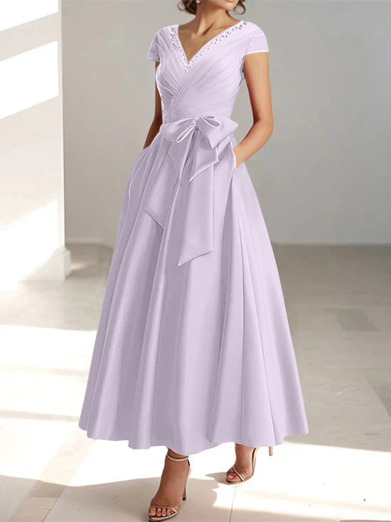 A-Line/Princess One-Shoulder Sleeveless Floor-Length Mother Of The Bride Dresses With Split Side BabaMila