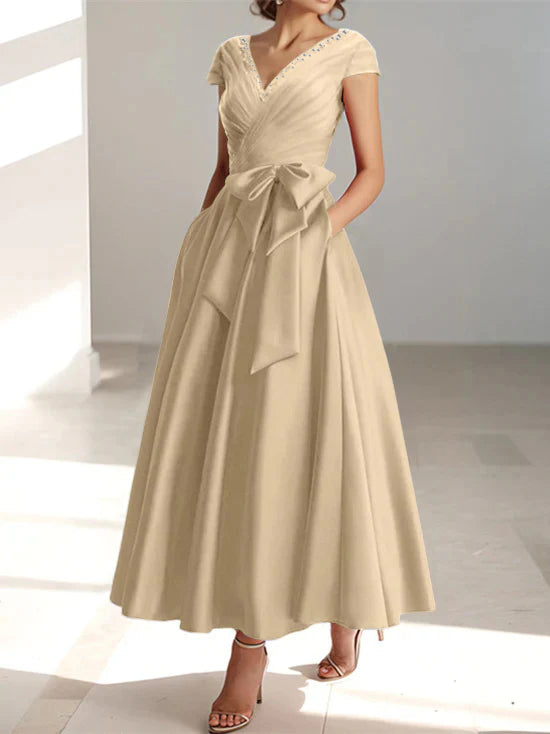 A-Line/Princess One-Shoulder Sleeveless Floor-Length Mother Of The Bride Dresses With Split Side BabaMila