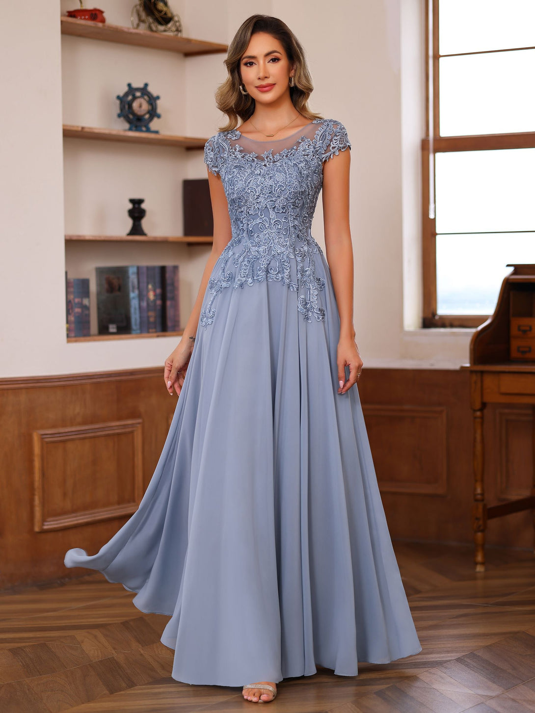 A-Line/Princess One-Shoulder Sleeveless Floor-Length Mother Of The Bride Dresses With Split Side BabaMila