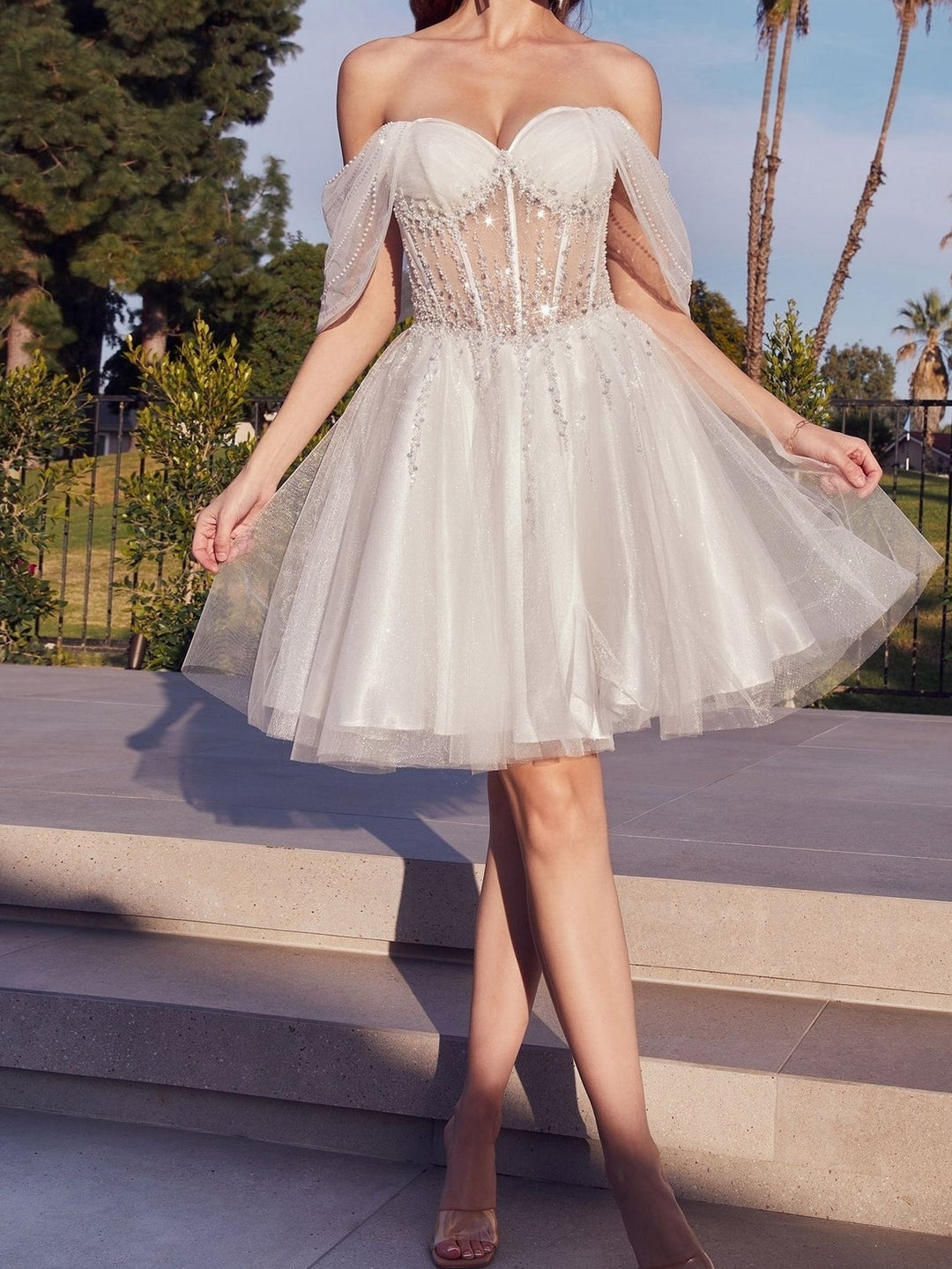 A-Line/Princess Semi-Sweetheart Sleeveless Short/Mini Party Dance Cocktail Dress With Sequins BabaMila