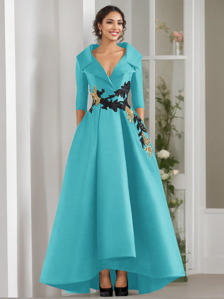 A-Line/Princess One-Shoulder Sleeveless Floor-Length Mother Of The Bride Dresses With Split Side BabaMila