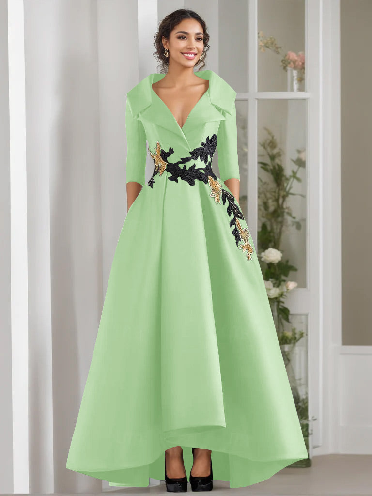 A-Line/Princess One-Shoulder Sleeveless Floor-Length Mother Of The Bride Dresses With Split Side BabaMila