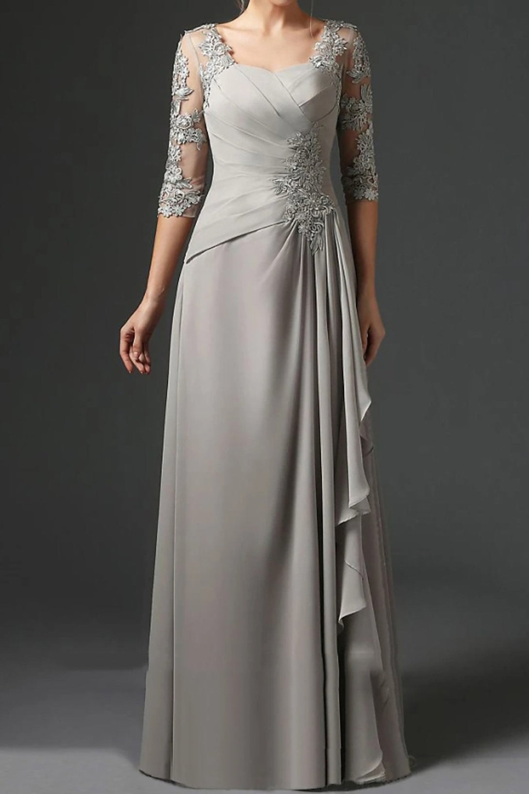 A-Line/Princess One-Shoulder Sleeveless Floor-Length Mother Of The Bride Dresses With Split Side BabaMila