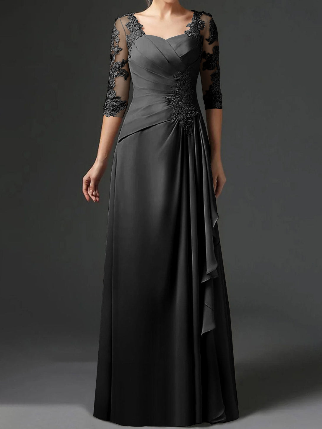 A-Line/Princess One-Shoulder Sleeveless Floor-Length Mother Of The Bride Dresses With Split Side BabaMila
