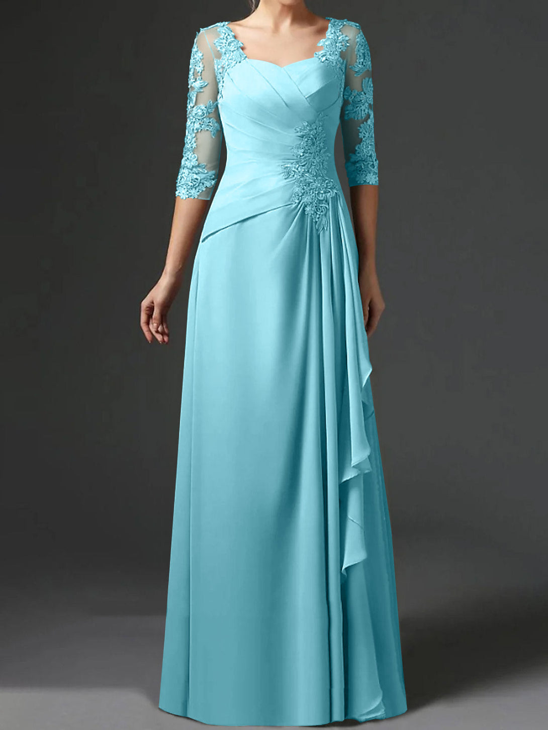 A-Line/Princess One-Shoulder Sleeveless Floor-Length Mother Of The Bride Dresses With Split Side BabaMila