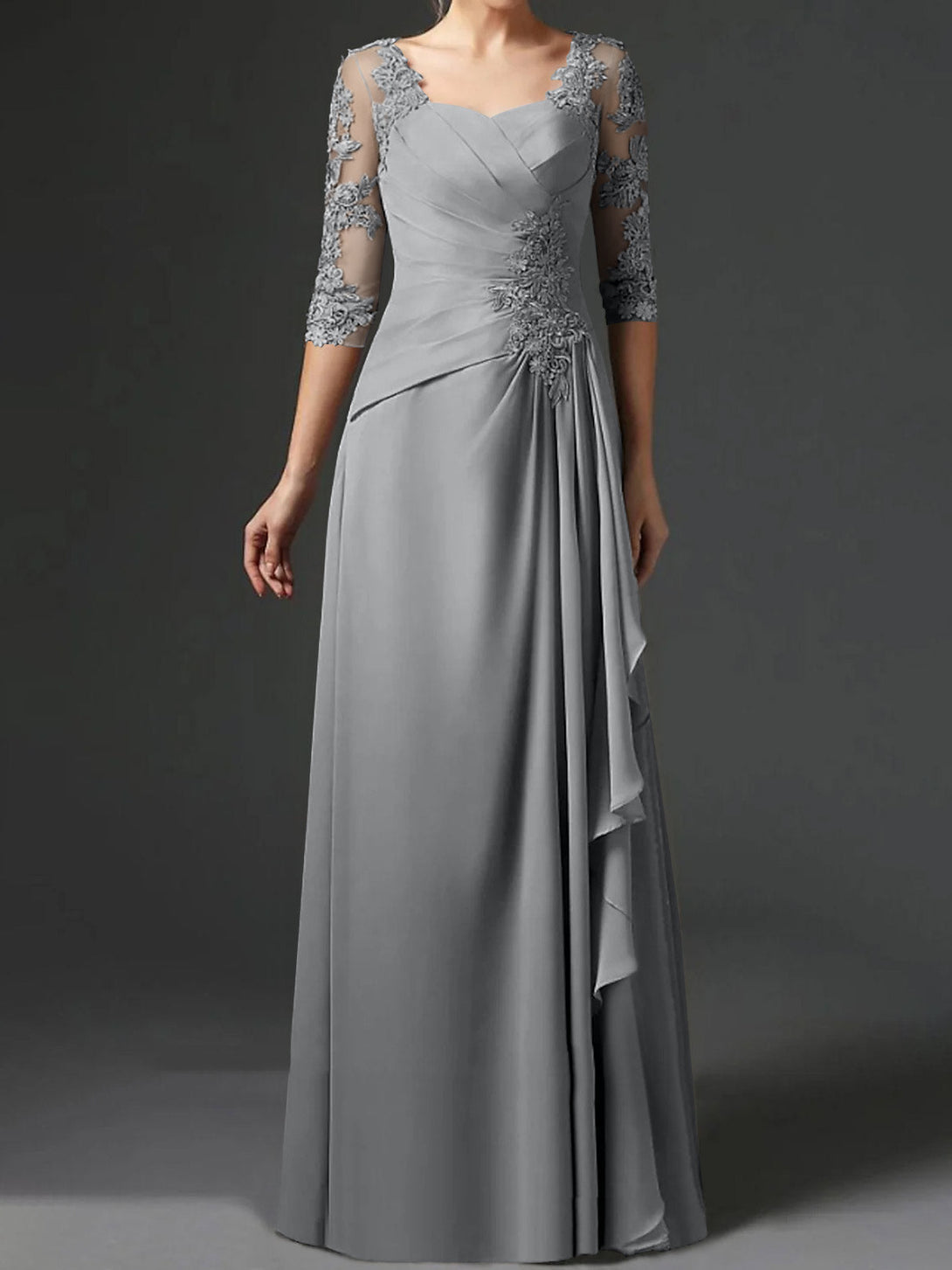 A-Line/Princess One-Shoulder Sleeveless Floor-Length Mother Of The Bride Dresses With Split Side BabaMila