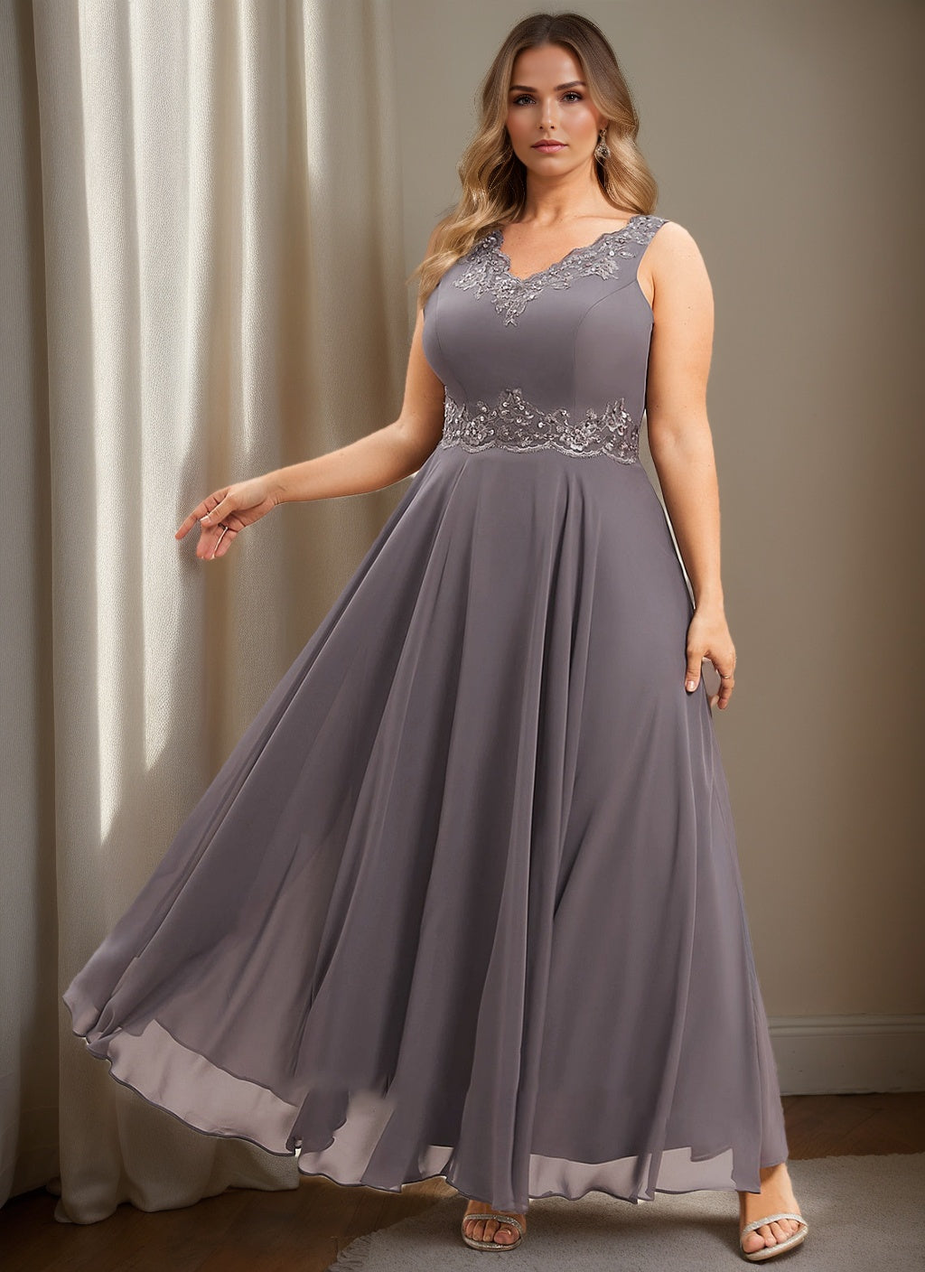 A-Line/Princess Mother Of The Bride Dresses With Applique & Sequins BabaMila