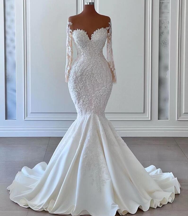 Mermaid Boho Lace Wedding Dresses, Bridal Dresses BabaMila