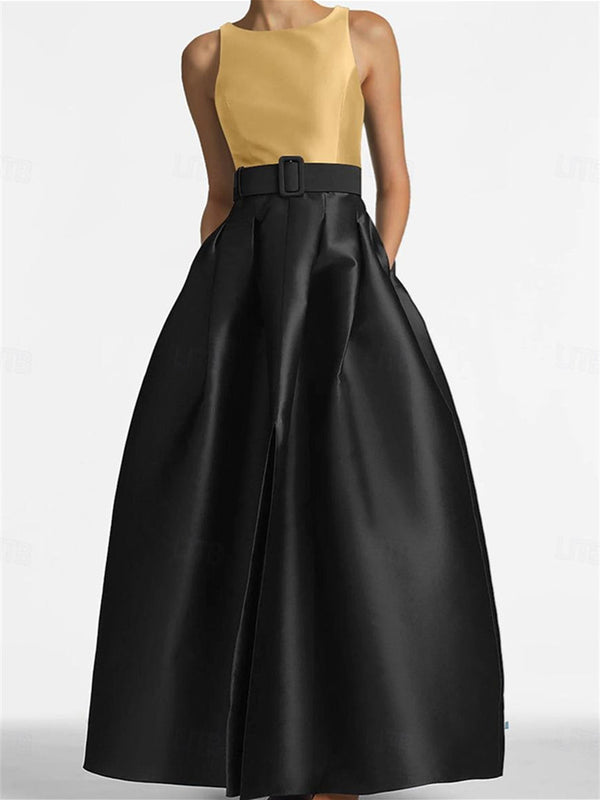 A-Line/Princess Scoop Sleeveless Floor-Length Mother Of The Bride Dresses With Belt BabaMila
