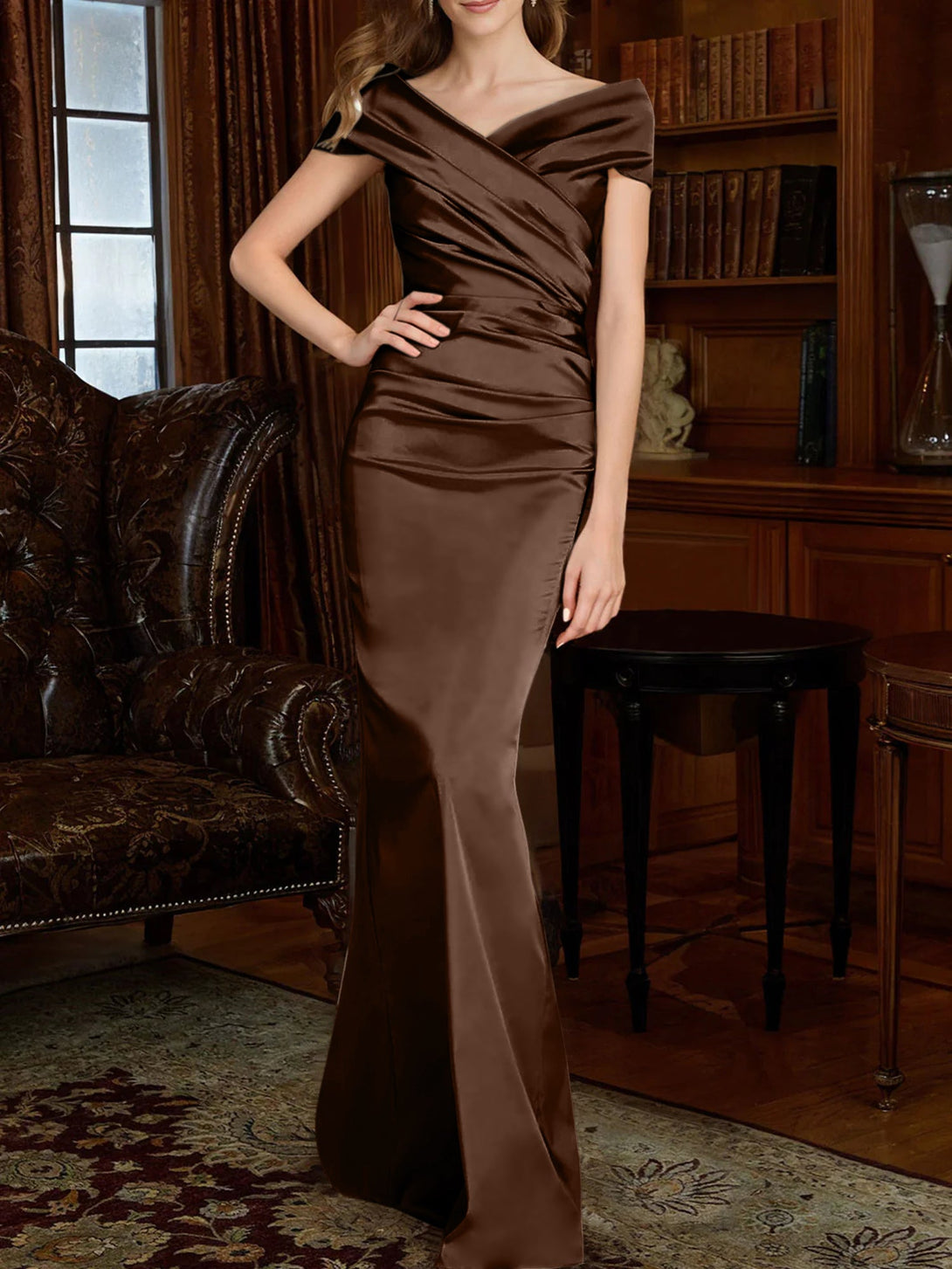 A-Line/Princess One-Shoulder Sleeveless Floor-Length Mother Of The Bride Dresses With Split Side BabaMila