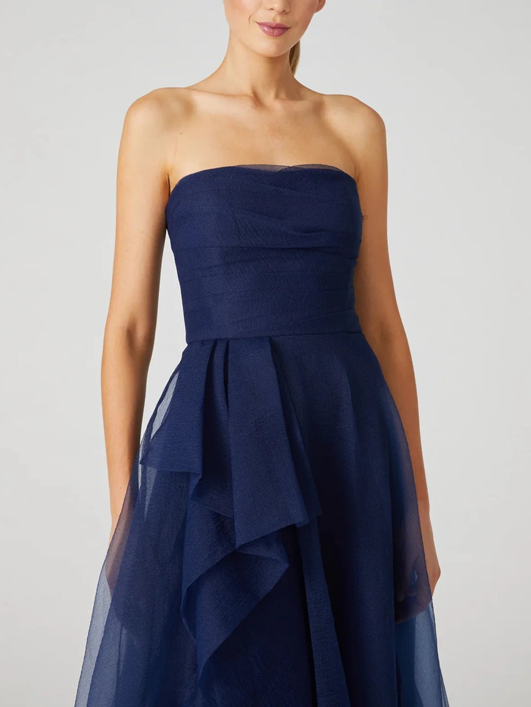 A-Line/Princess Cocktail Dress Strapless Sleeveless Party Dress Tulle Ankle-Length with Ruffles BabaMila