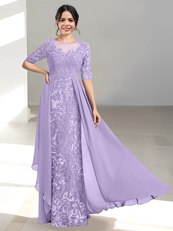 A-Line/Princess Scoop Floor-Length Mother Of The Bride Dresses BabaMila