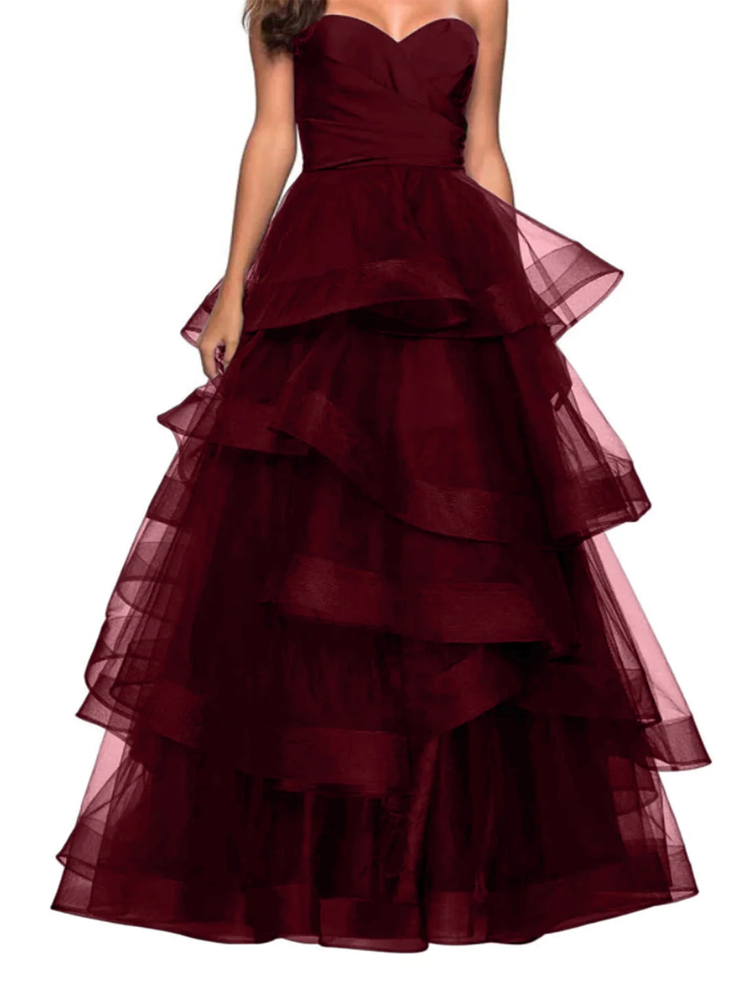 A-Line Sweetheart Ruffles Ball Gown Prom Dresses for Evening Party BabaMila