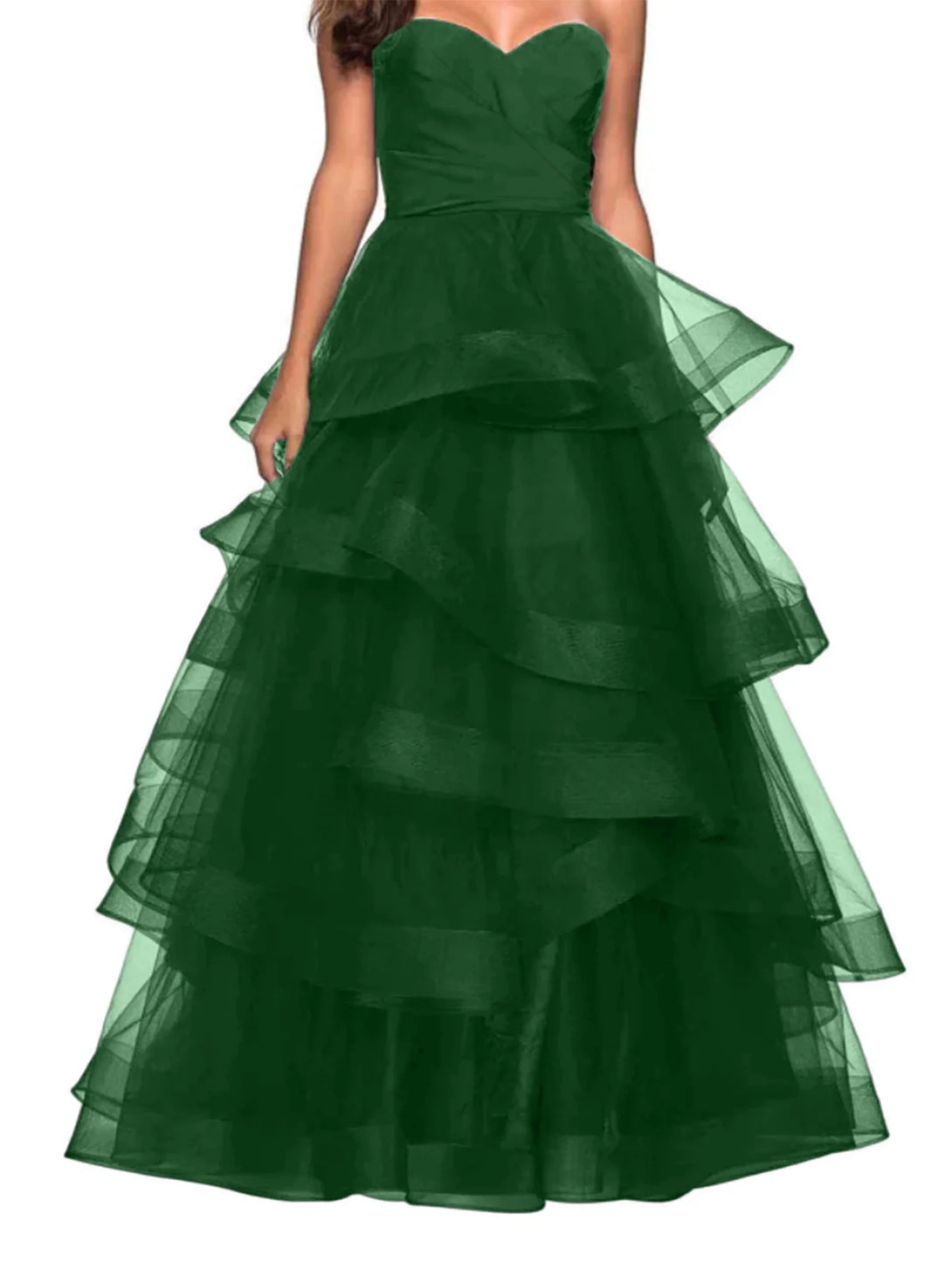 A-Line Sweetheart Ruffles Ball Gown Prom Dresses for Evening Party BabaMila