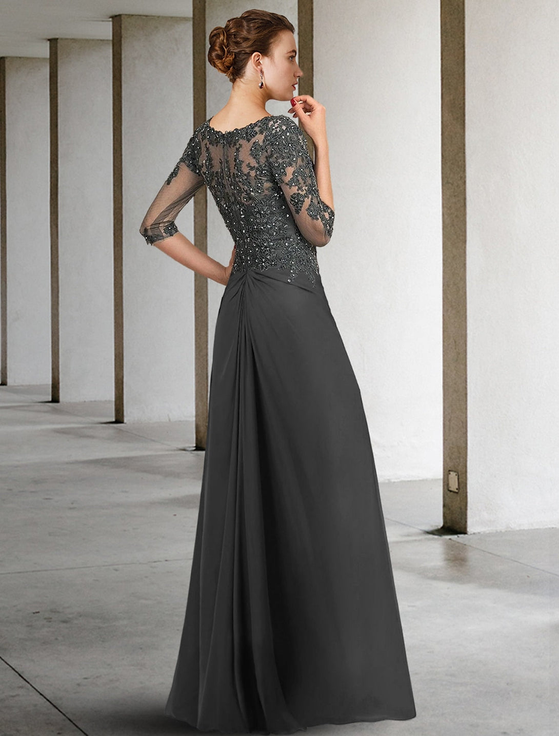 A-Line/Princess Square Neck Floor-Length Mother Of The Bride Dresses BabaMila
