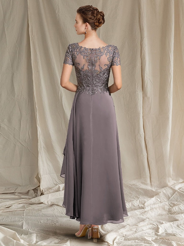 A-Line/Princess V-Neck Tea-Length Mother Of The Bride Dresses BabaMila