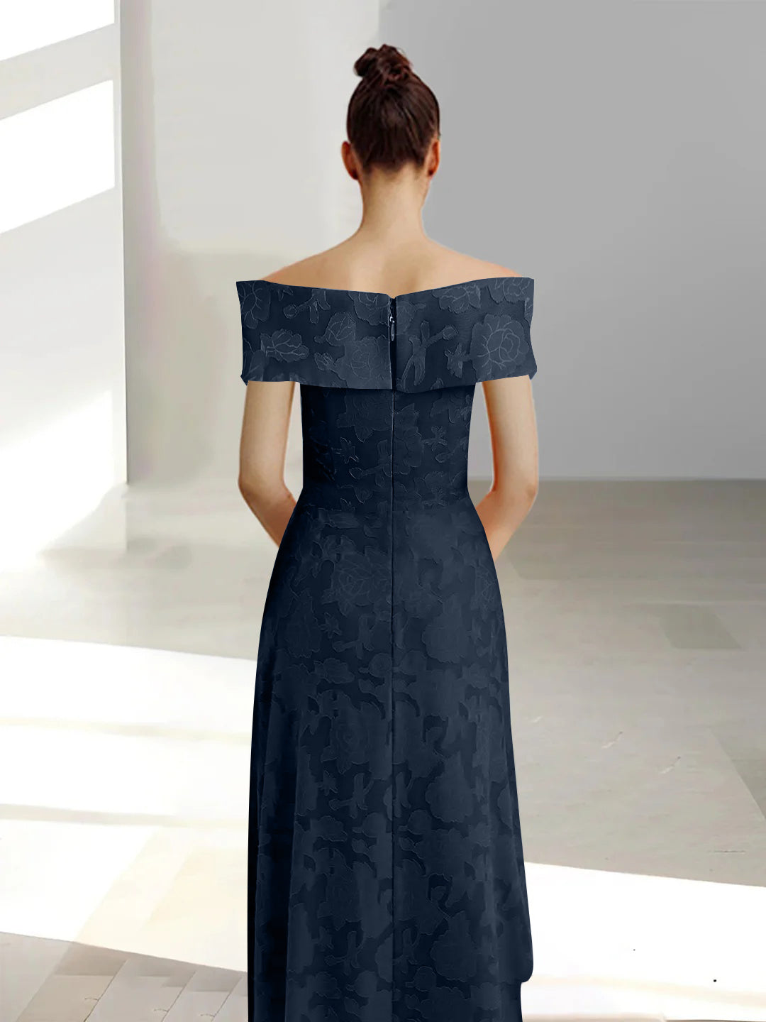 A-Line/Princess Off-The-Shoulder Sleeveless Ankle-Length Rose Lace Applique Mother Of The Bride Dresses With Pockets BabaMila