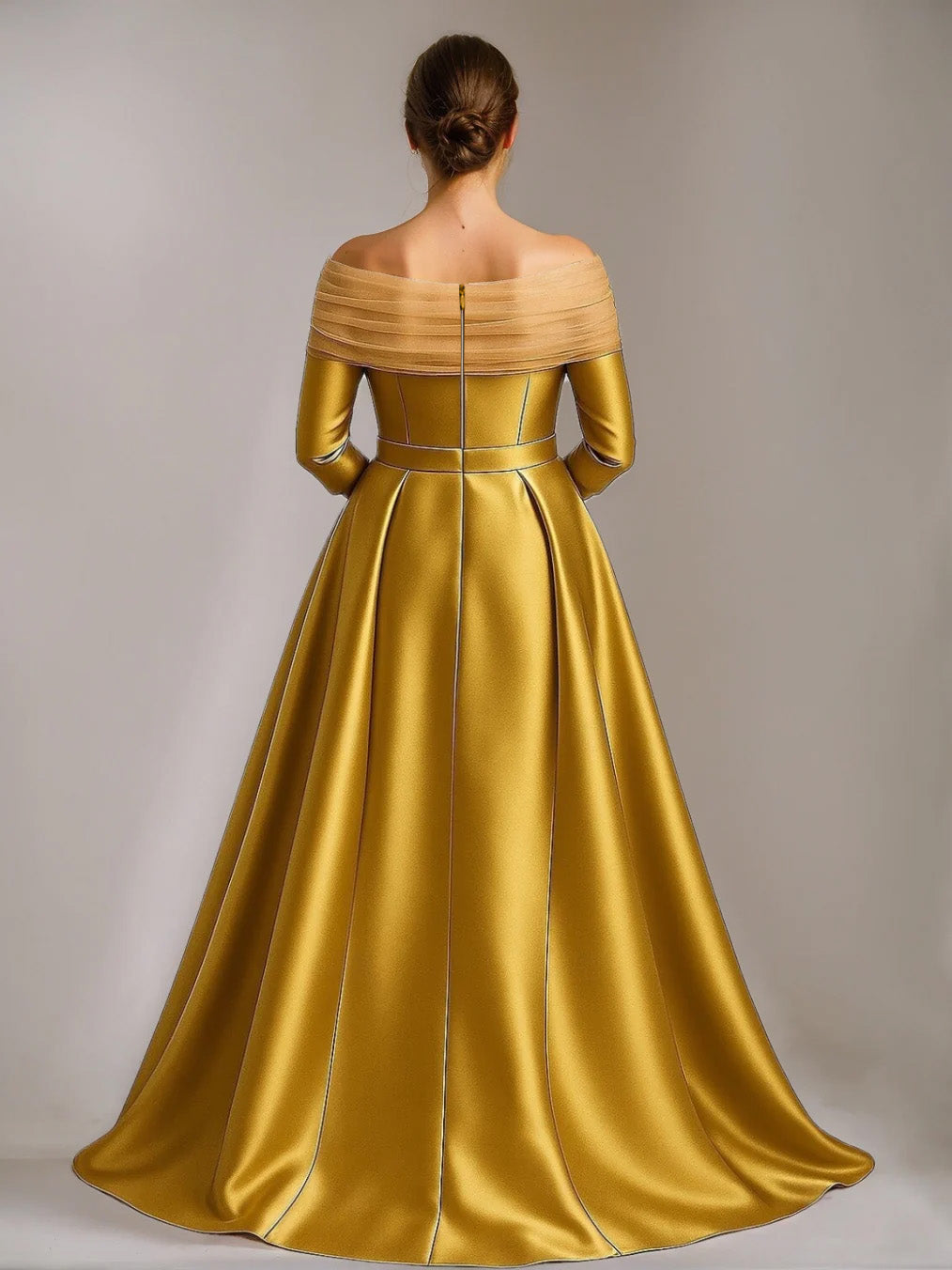 A-Line/Princess Off-The-Shoulder Floor-Length Mother Of The Bride & Groom Dresses With Bowknot BabaMila